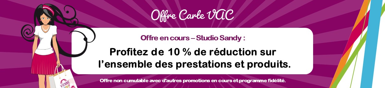 Offres spéciale Studio Sandy pour la carte VAC lancée en 2026.